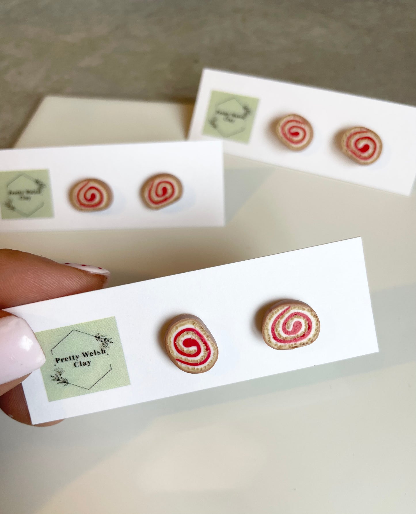 Jam Swiss roll studs