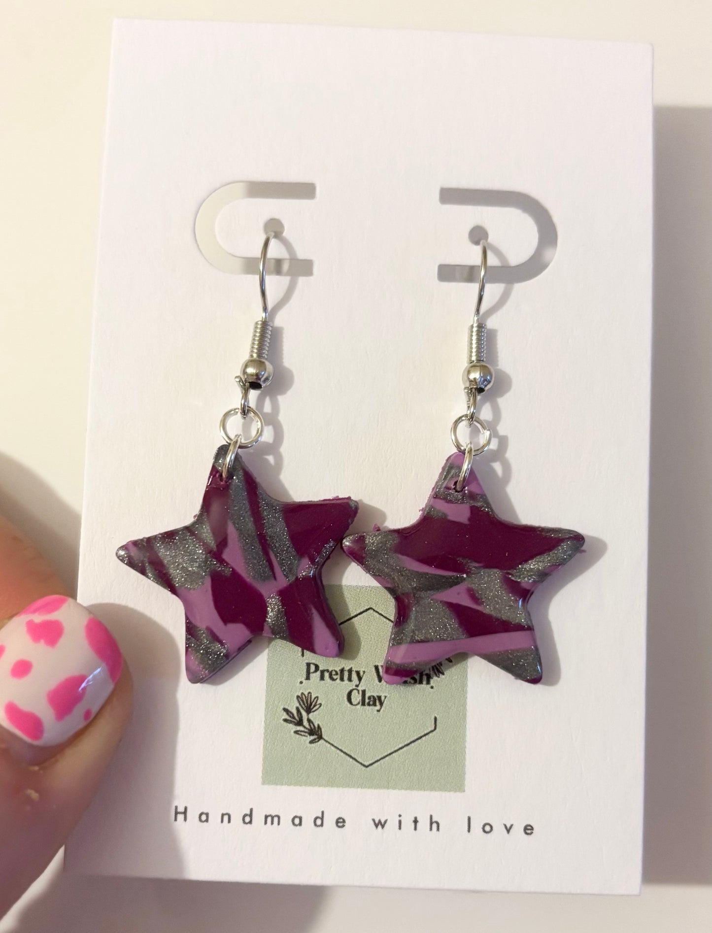 Purple rain star dangle