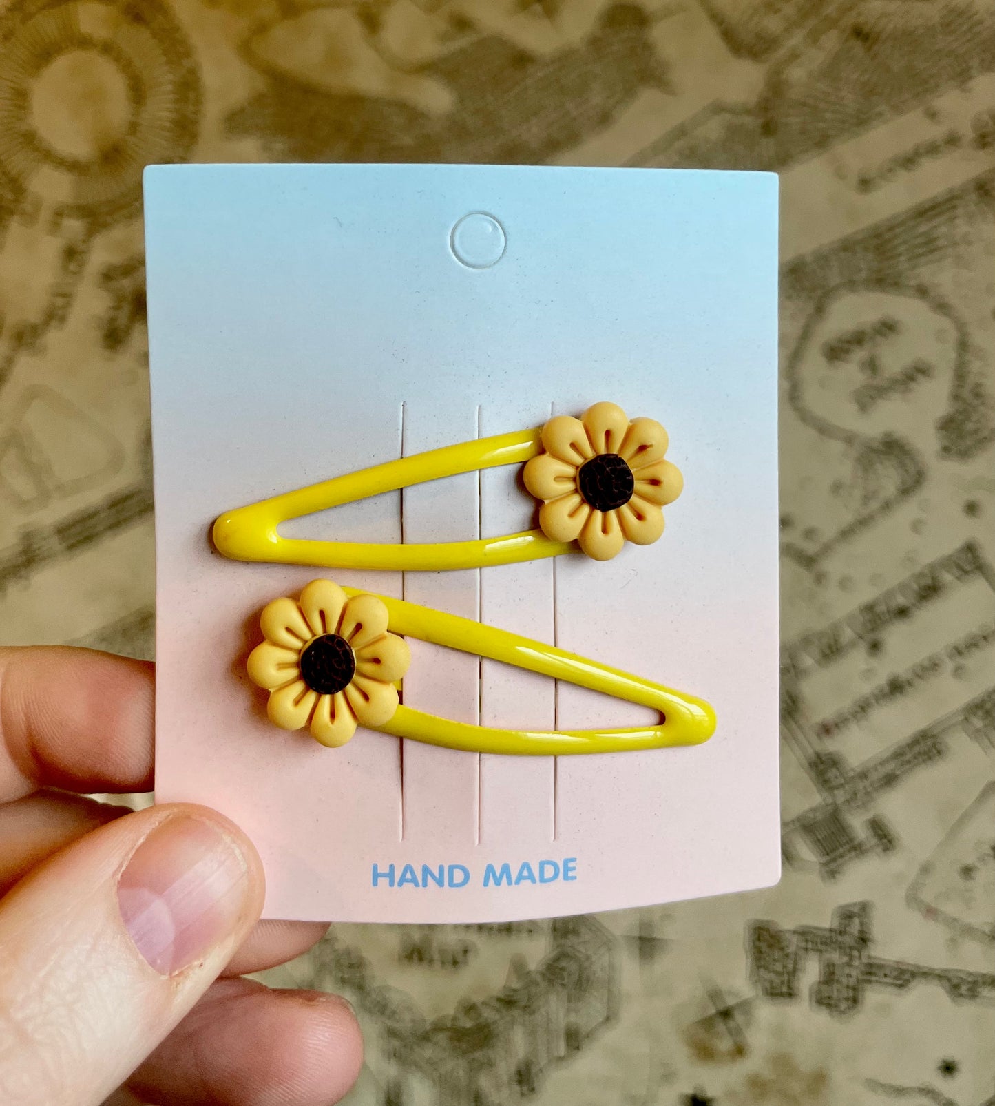 Sunflower hair clips