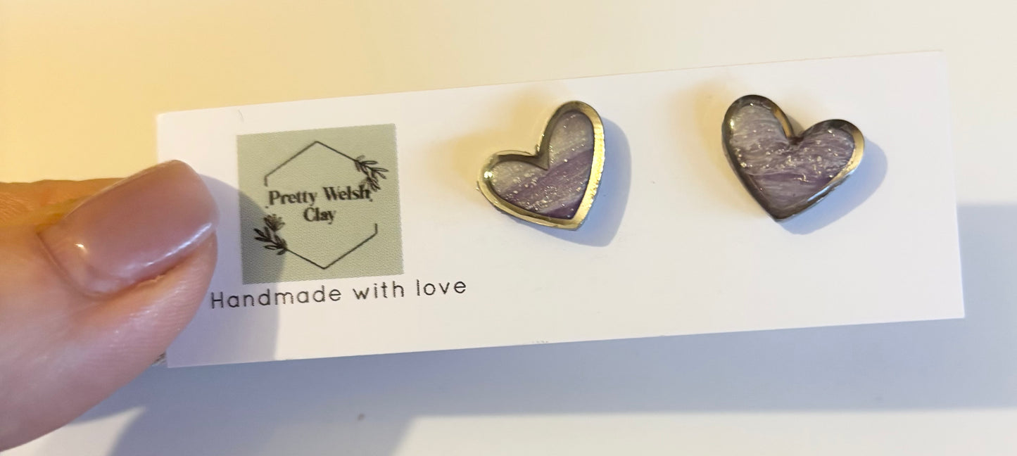 Purple hearts - silver