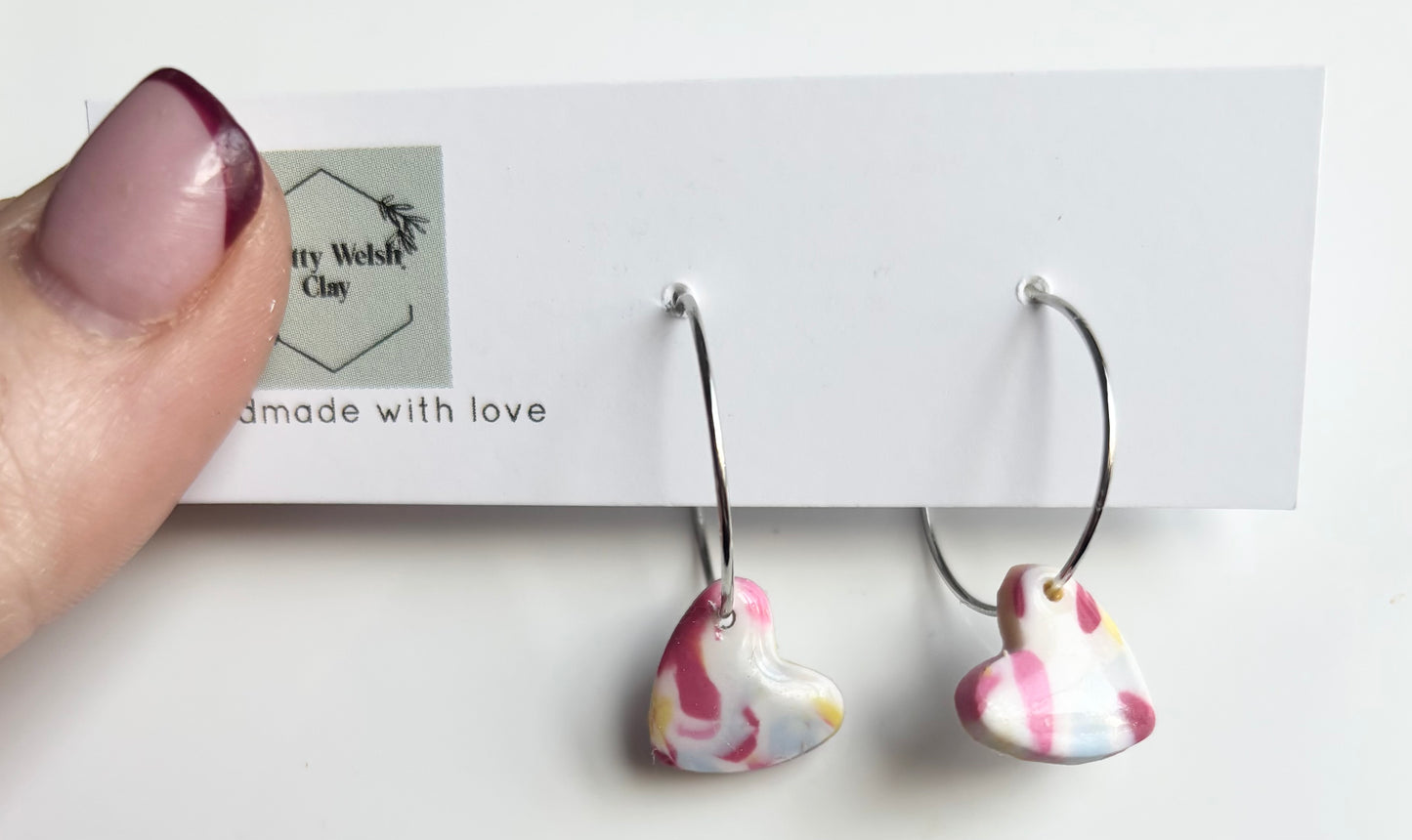 Berry swirl heart hoops