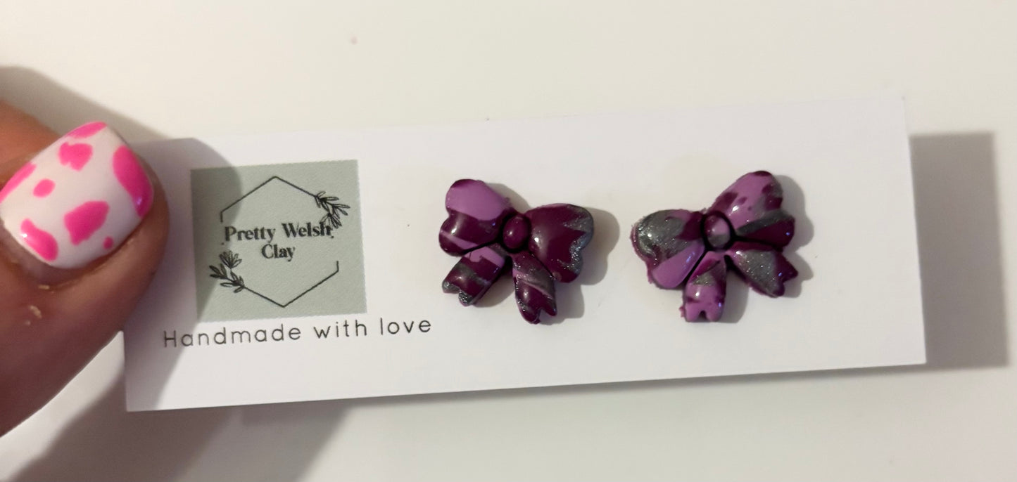 Purple rain bow studs