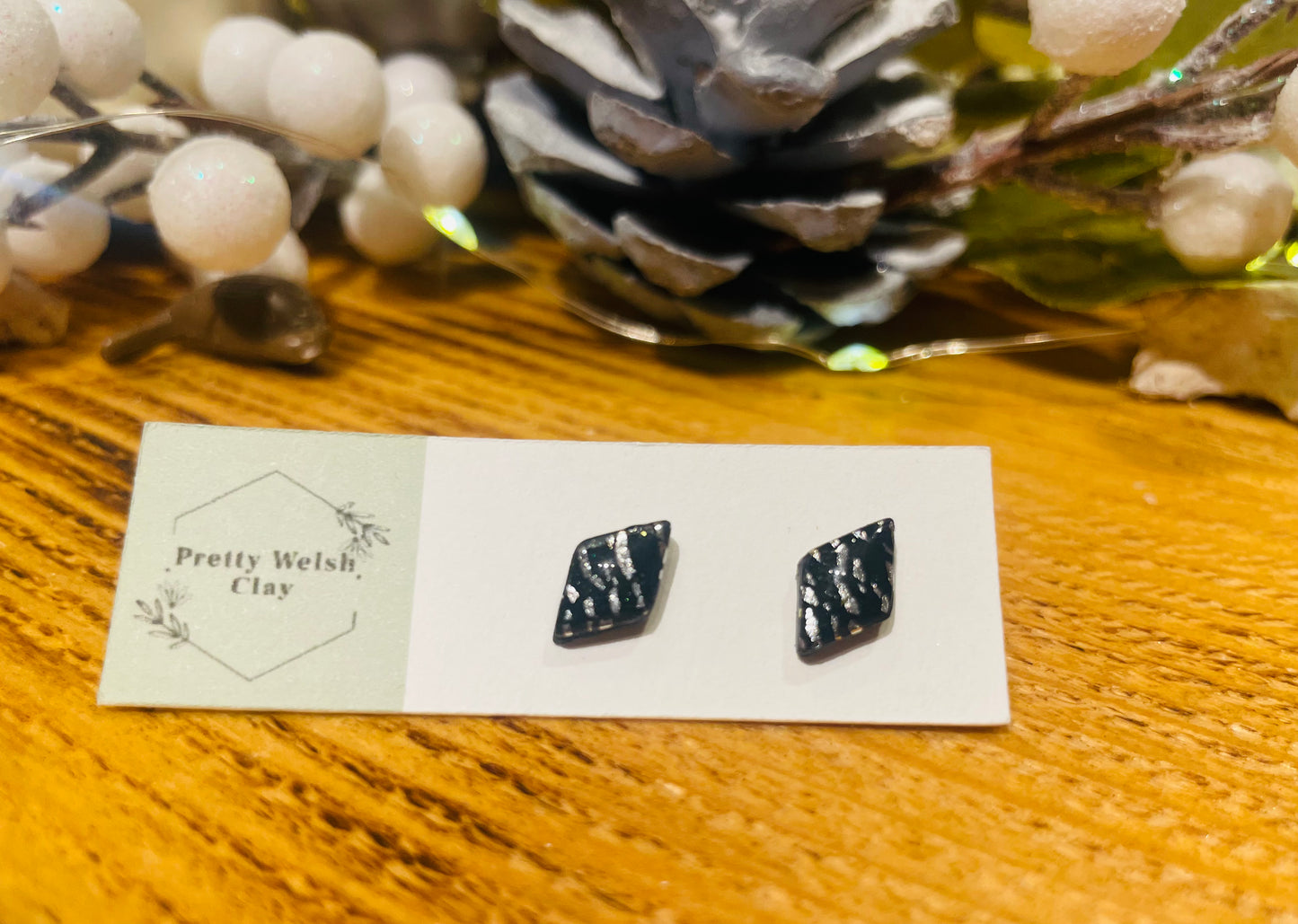 Speckled diamond studs