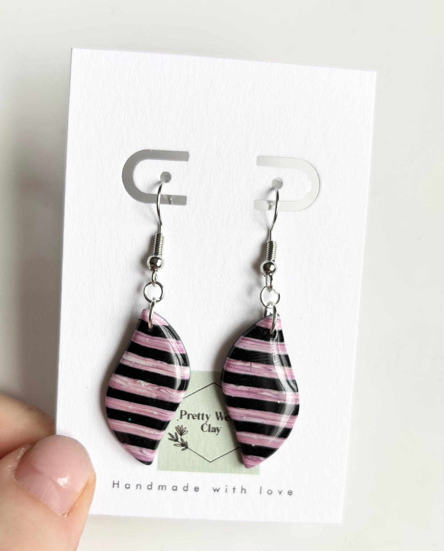 Candy floss stripe wave dangle