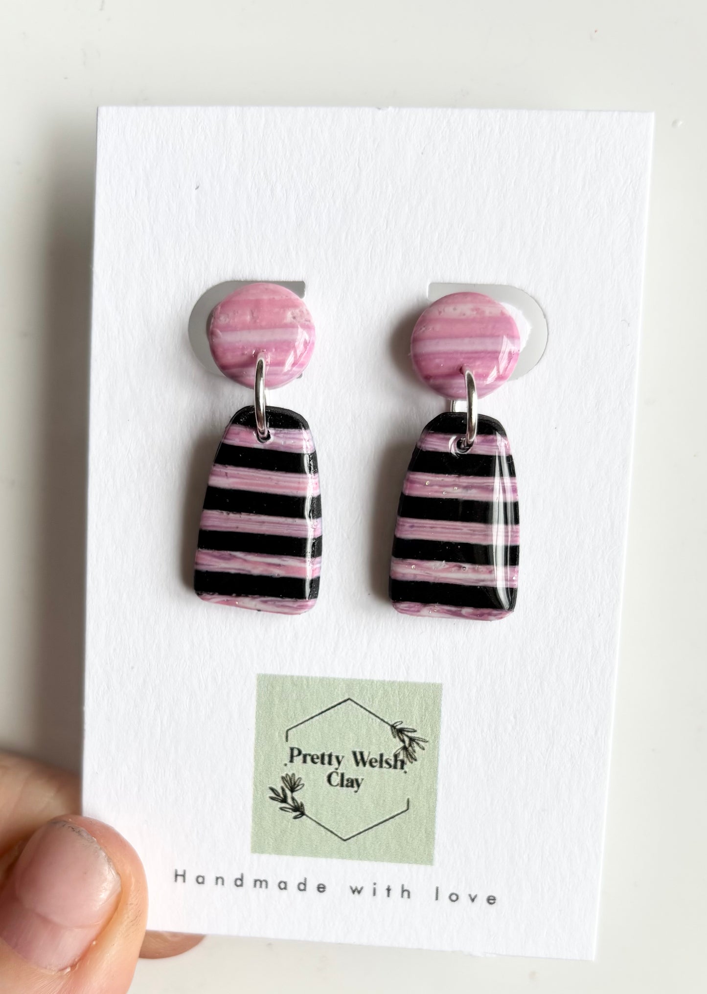 Candy floss stripe dangle