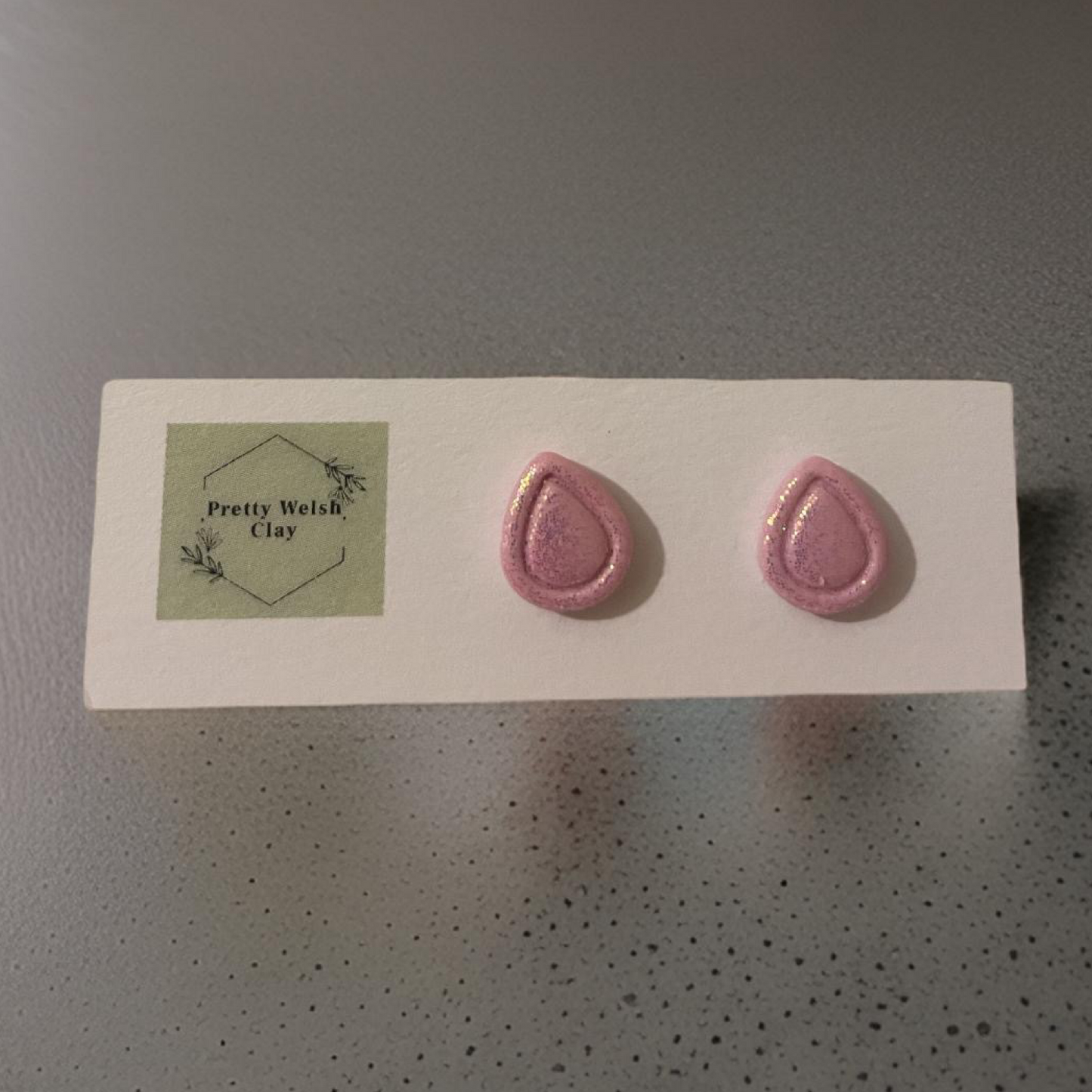 Oval pink studs