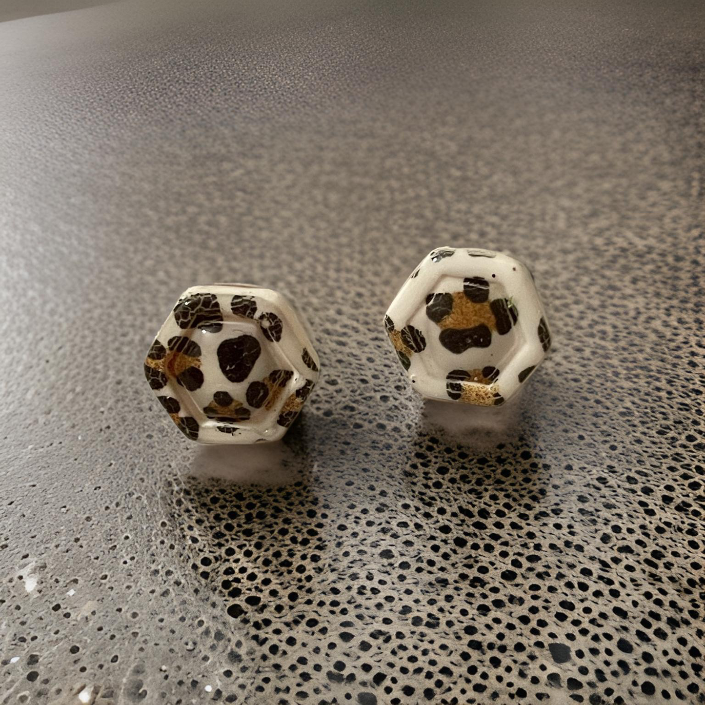 Leopard print studs