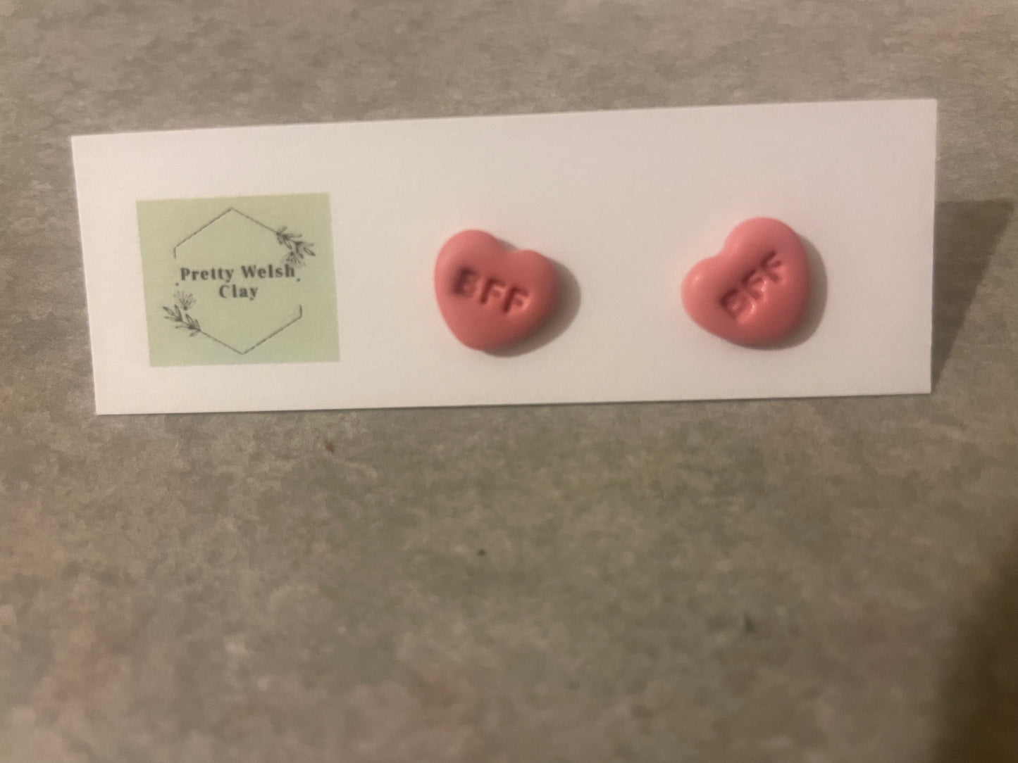 BFF Love heart studs