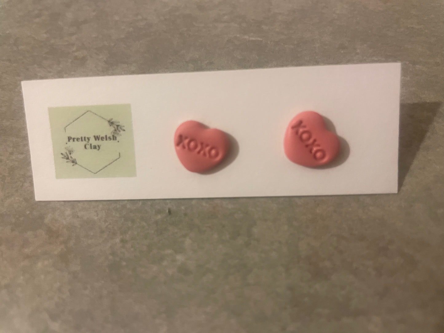 XOXO love hearts studs