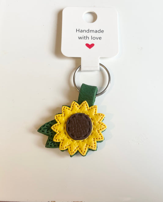 Sunflower bag charm / key ring