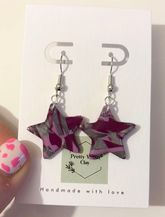 Purple rain star dangle
