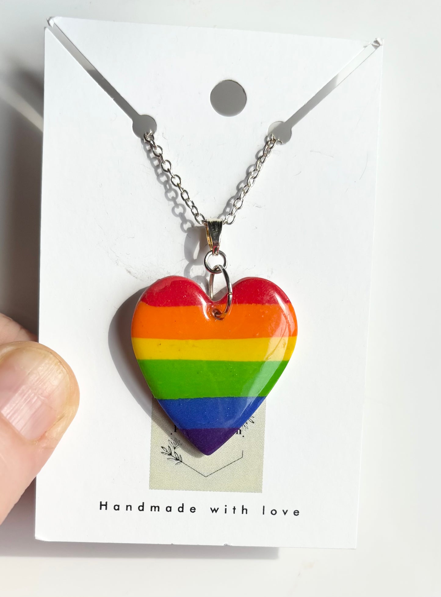 Pride heart necklace