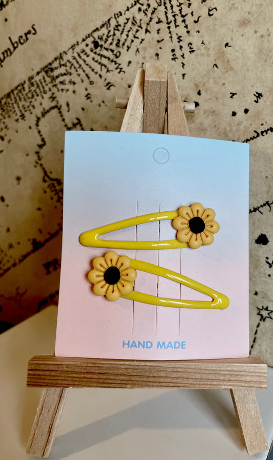 Sunflower hair clips