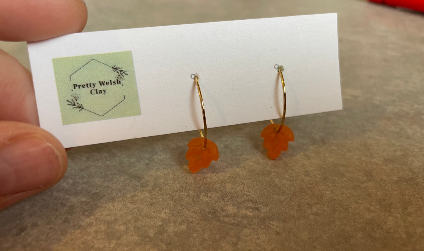 Small orange leaf dangle