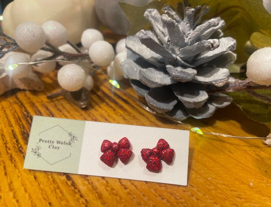 Red glitter bows