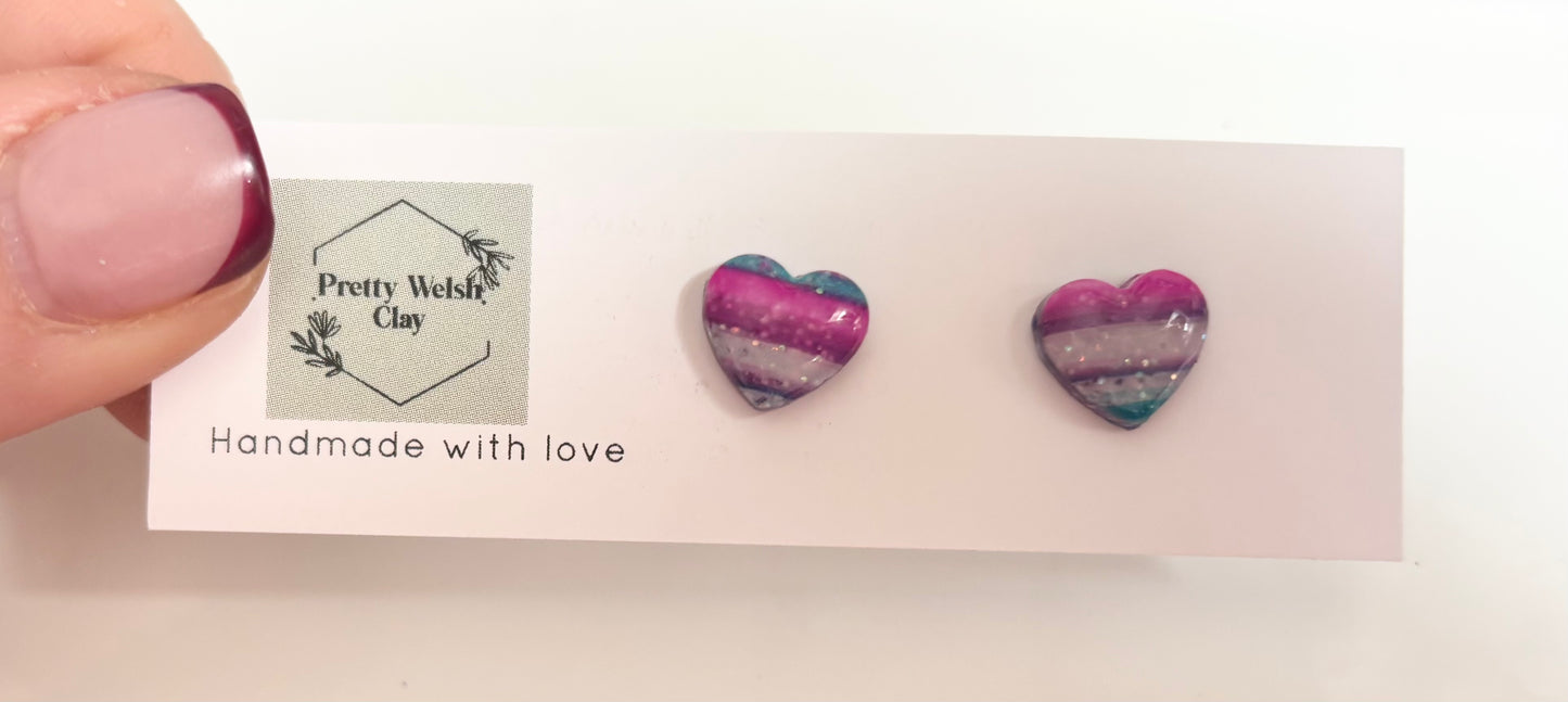 00’s heart studs