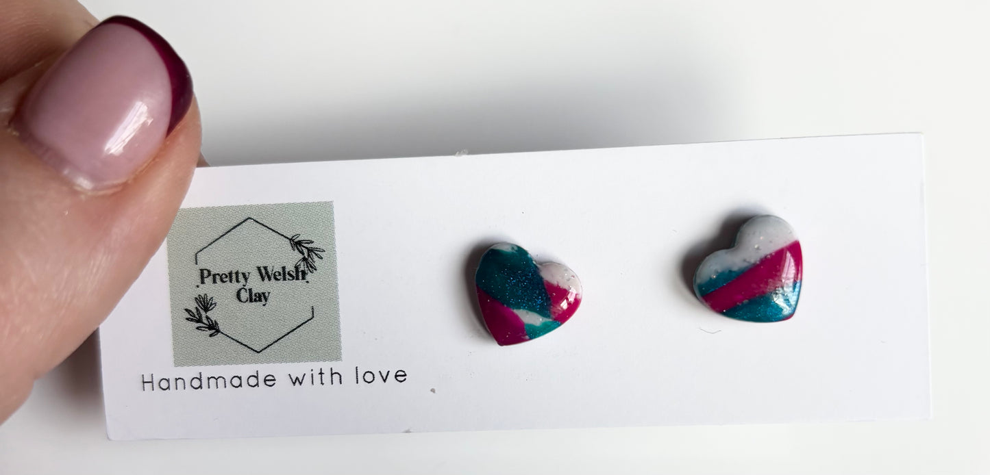 Dragonfruit heart studs