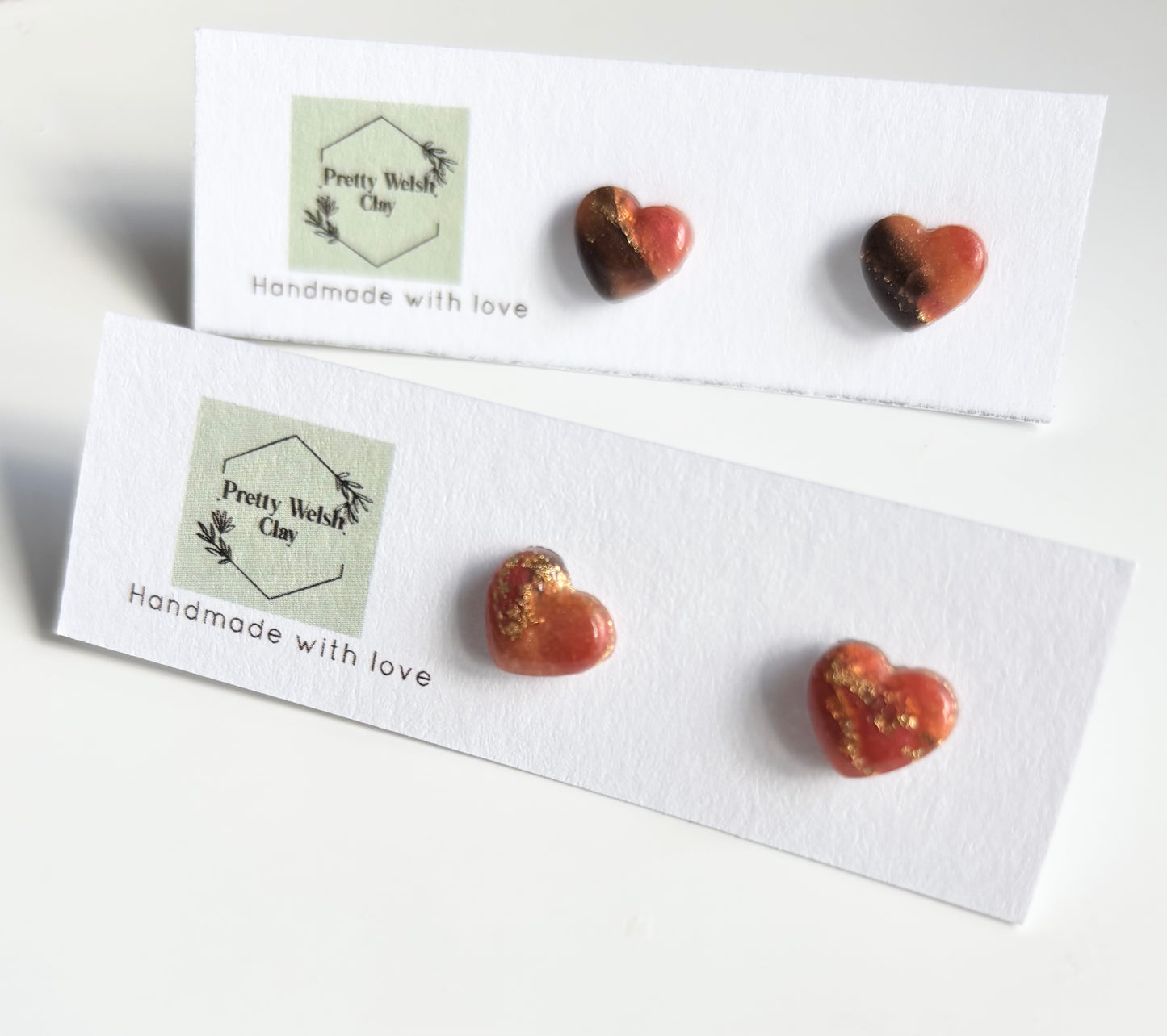 Autumn marble hearts