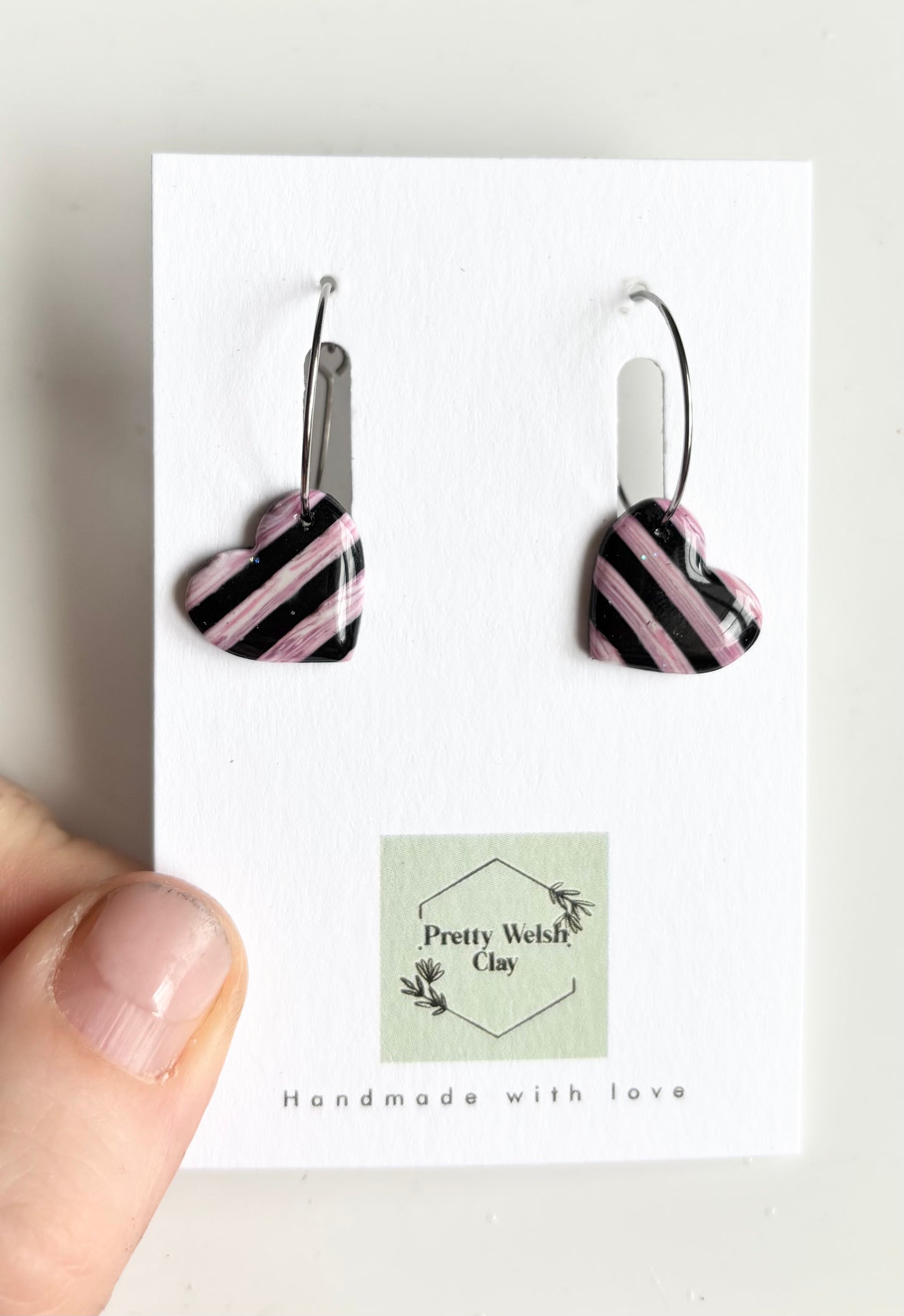 Candy floss stripe hearts