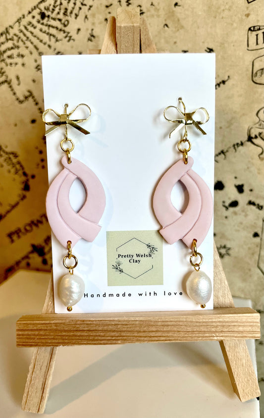 Pink dangles with pearl