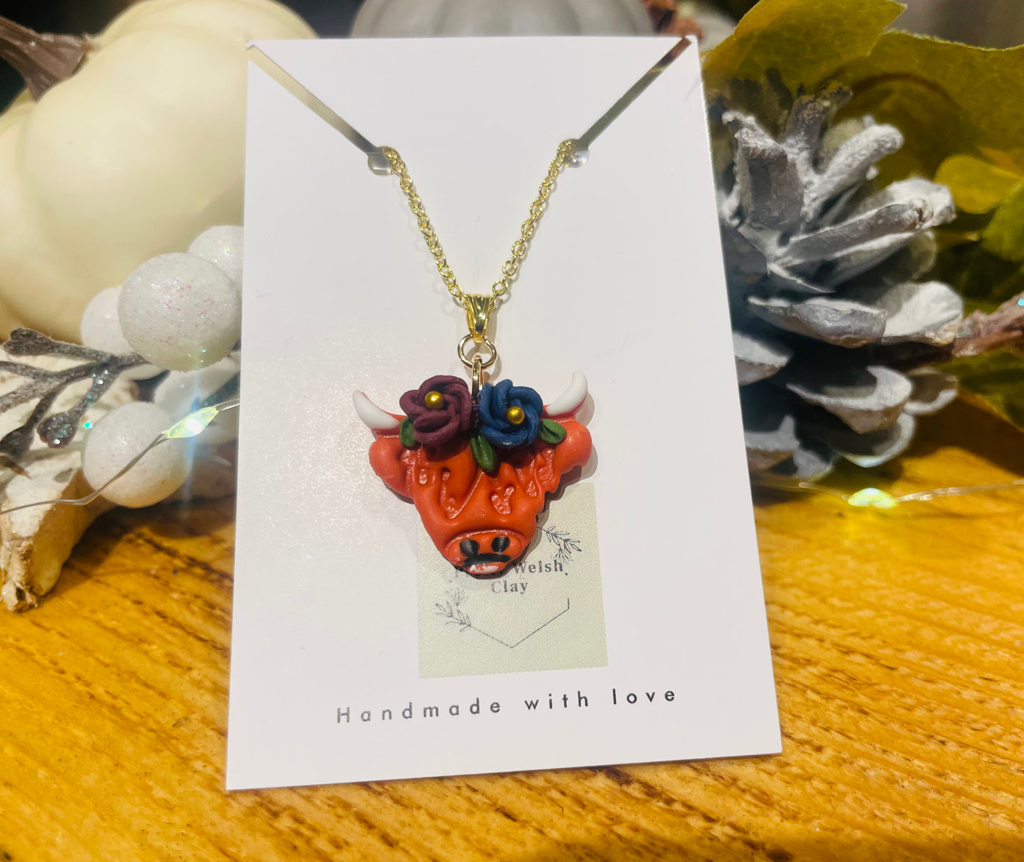 Highland cow necklace