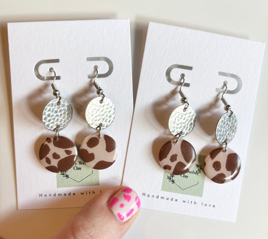 Cow print dangle