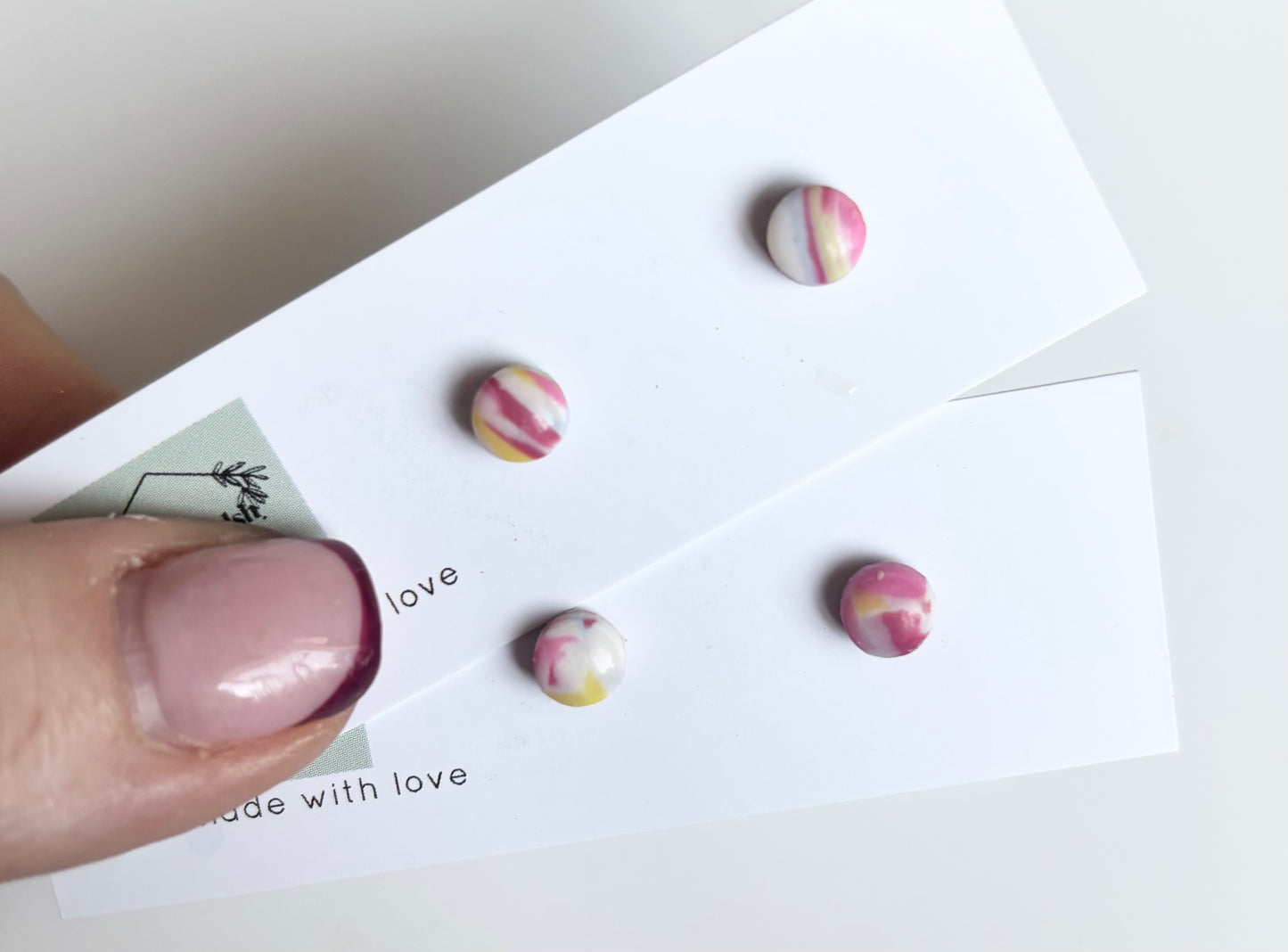 Berry swirl mini studs