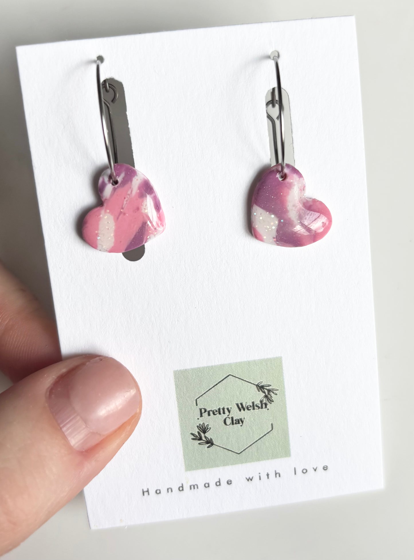 Candy floss heart hoops