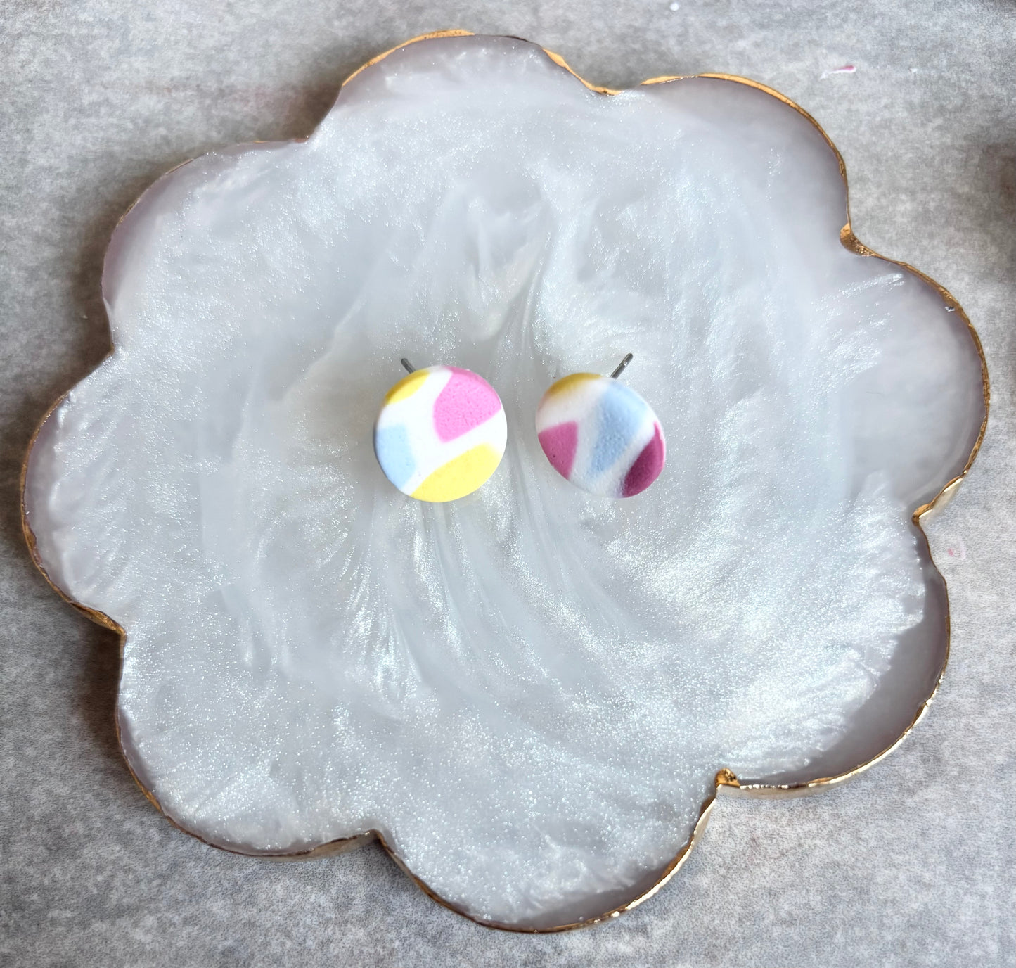 Mosaic circle studs