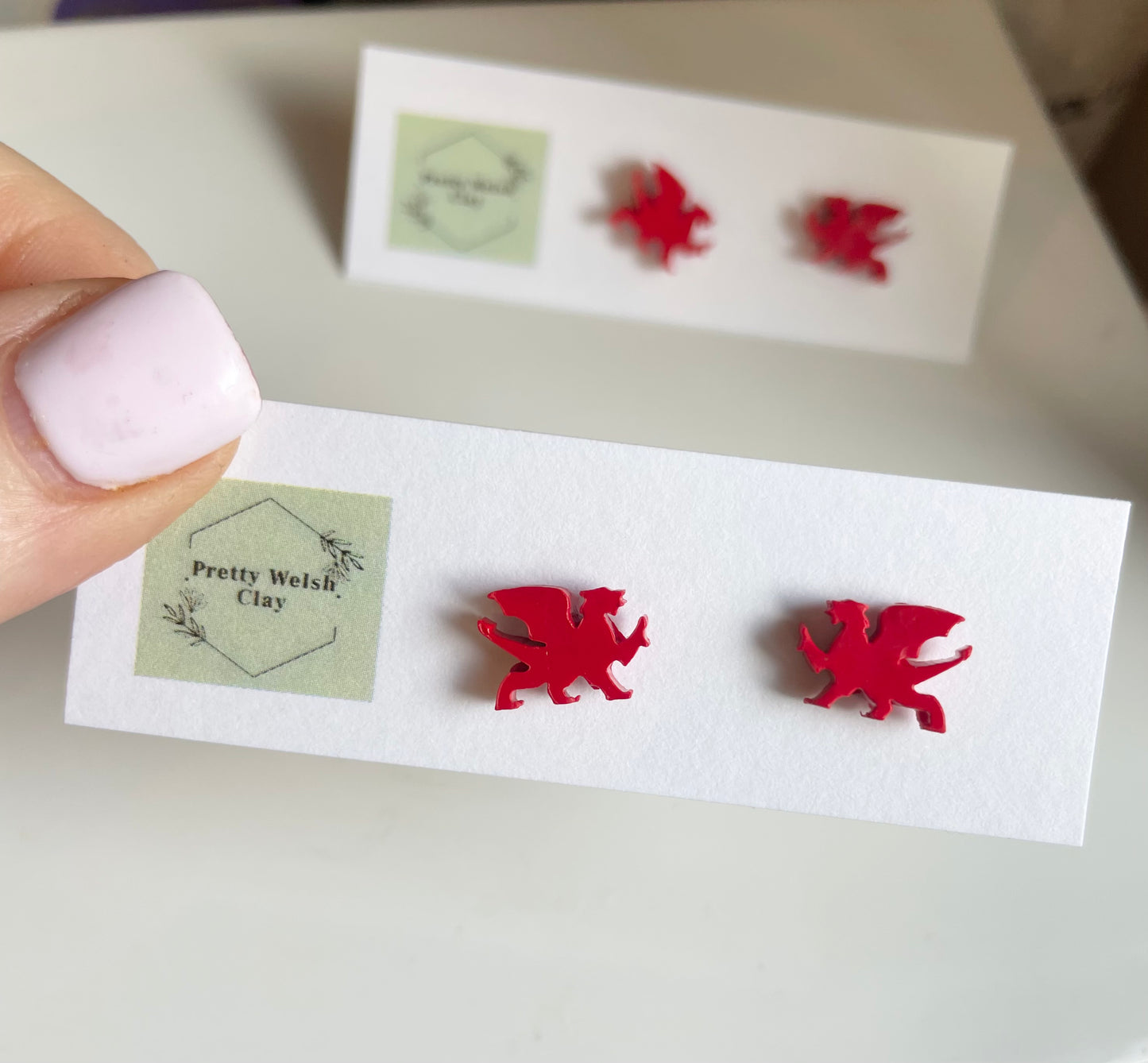 Welsh dragon studs