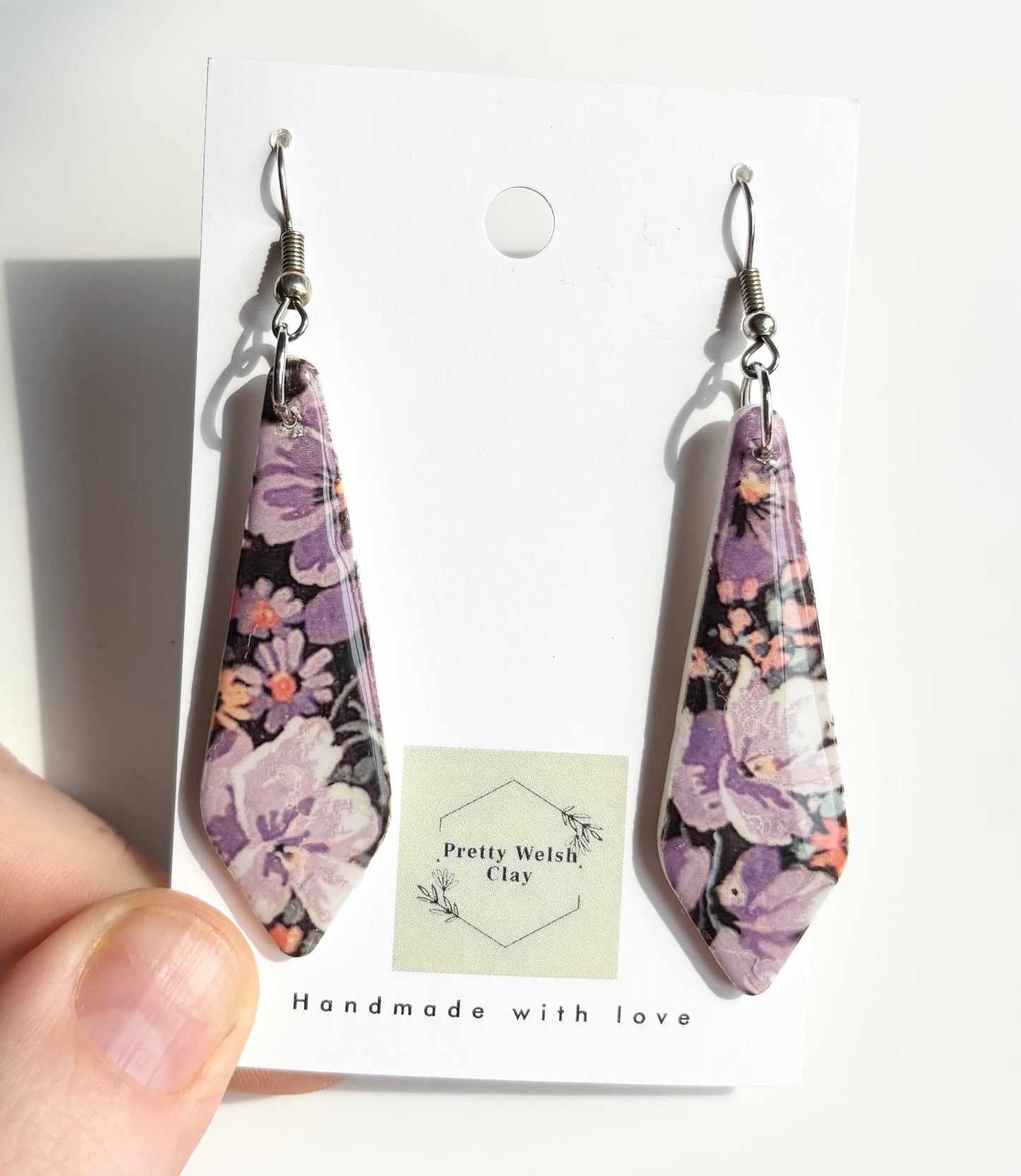 Purple floral dangle