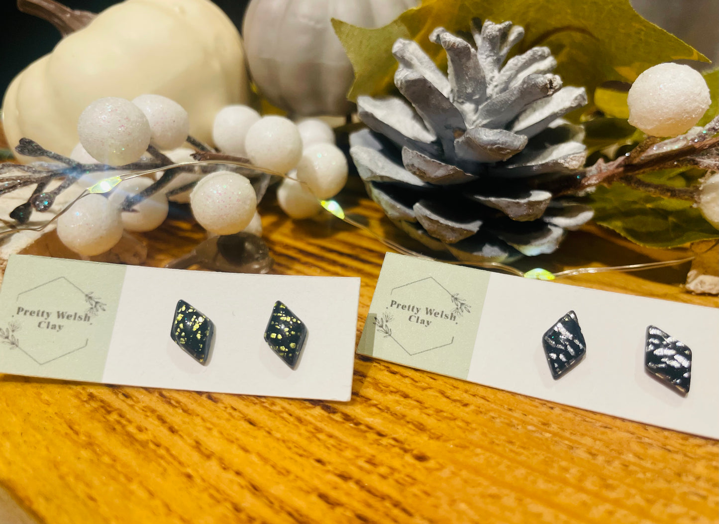 Speckled diamond studs