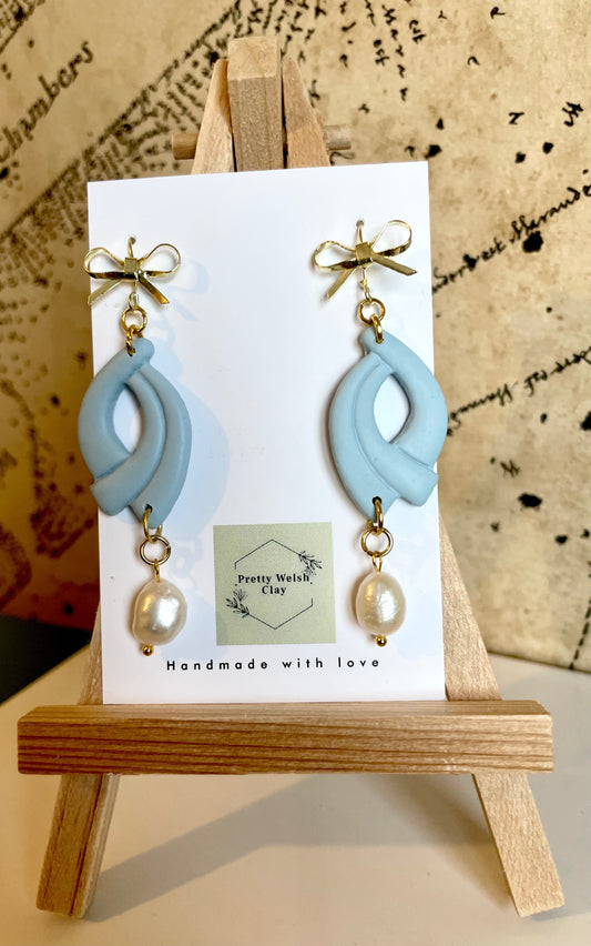 Blue dangles with pearl