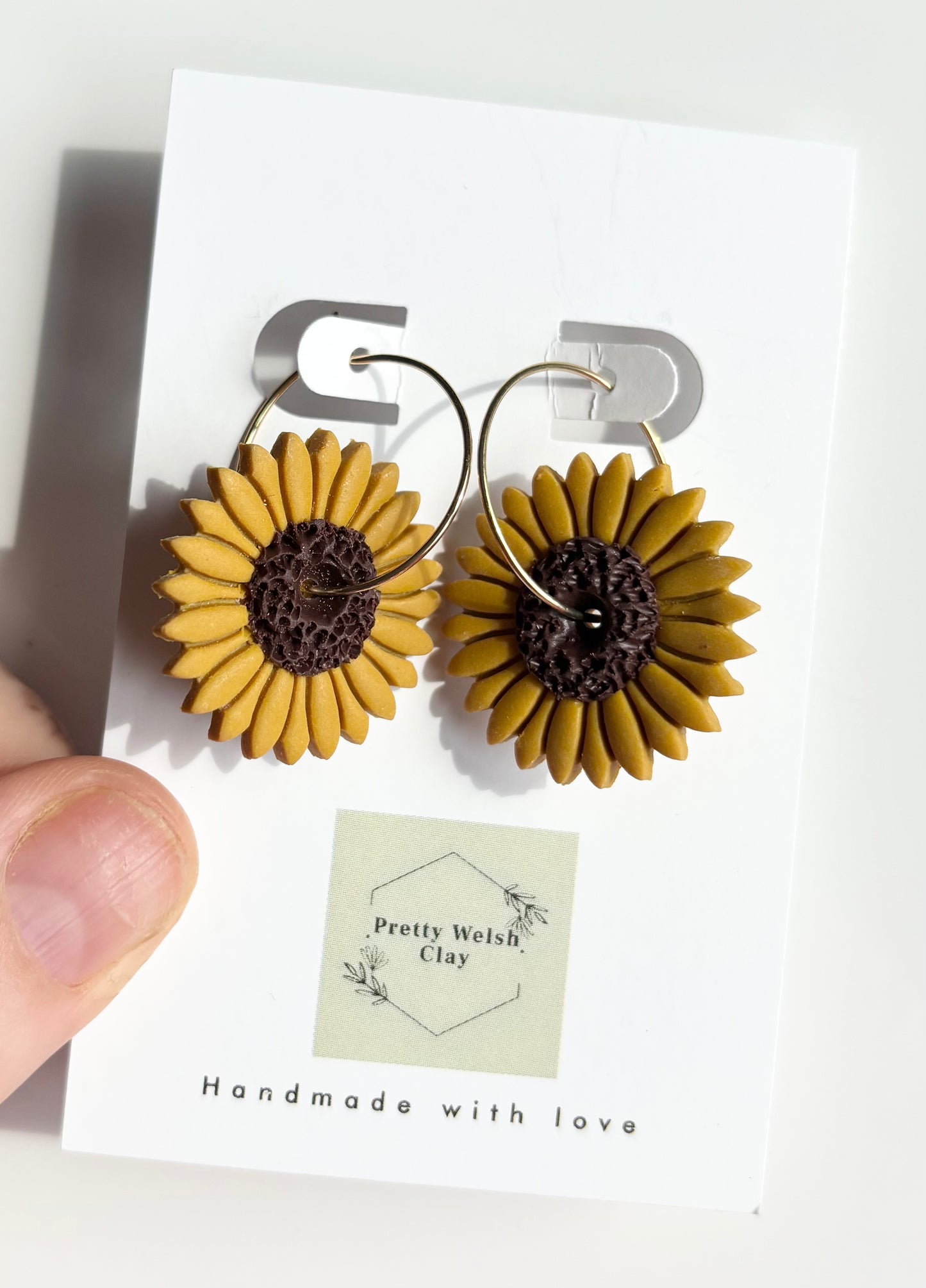 Sunflower gold hoop