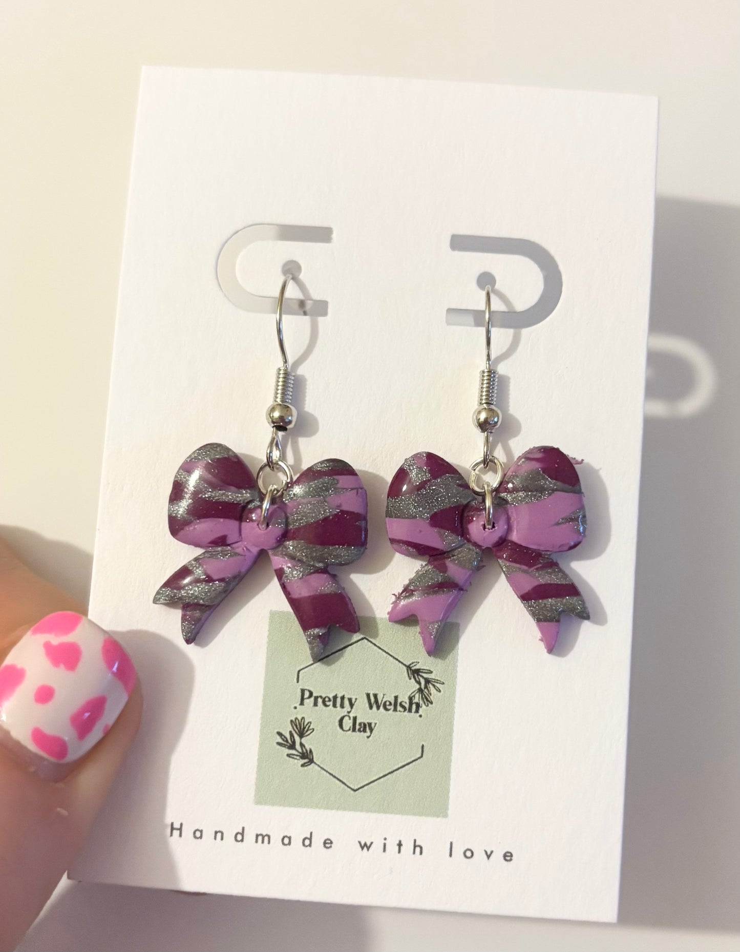 Purple rain bow dangles