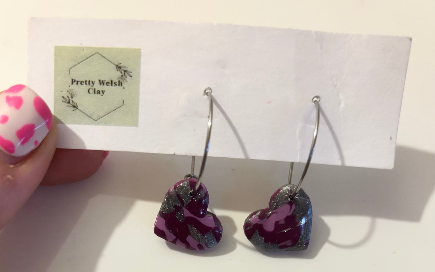 Purple rain heart hoops