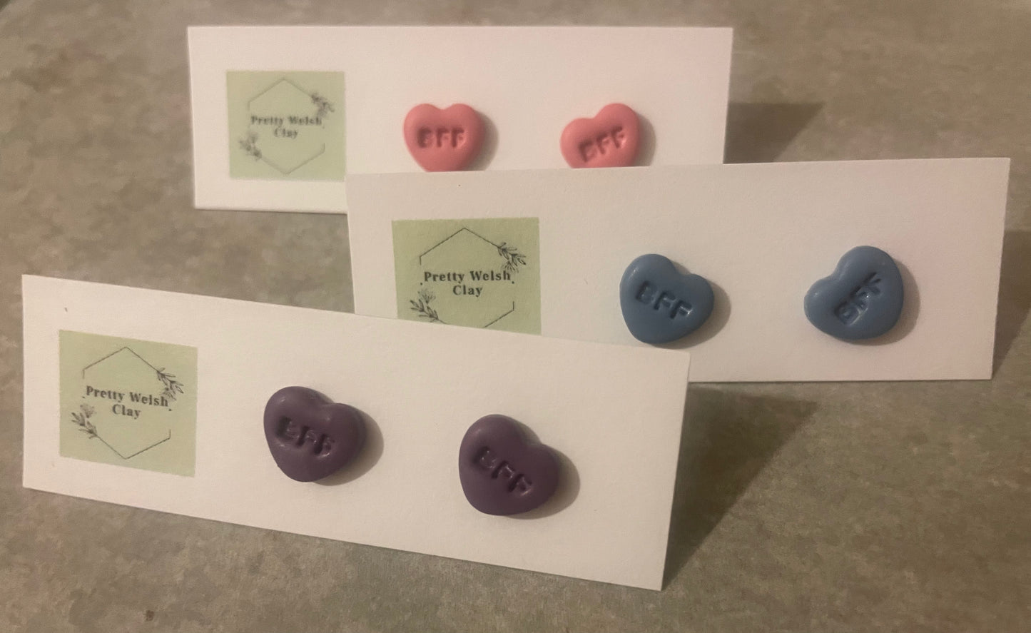 BFF Love heart studs