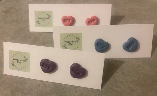 BFF Love heart studs