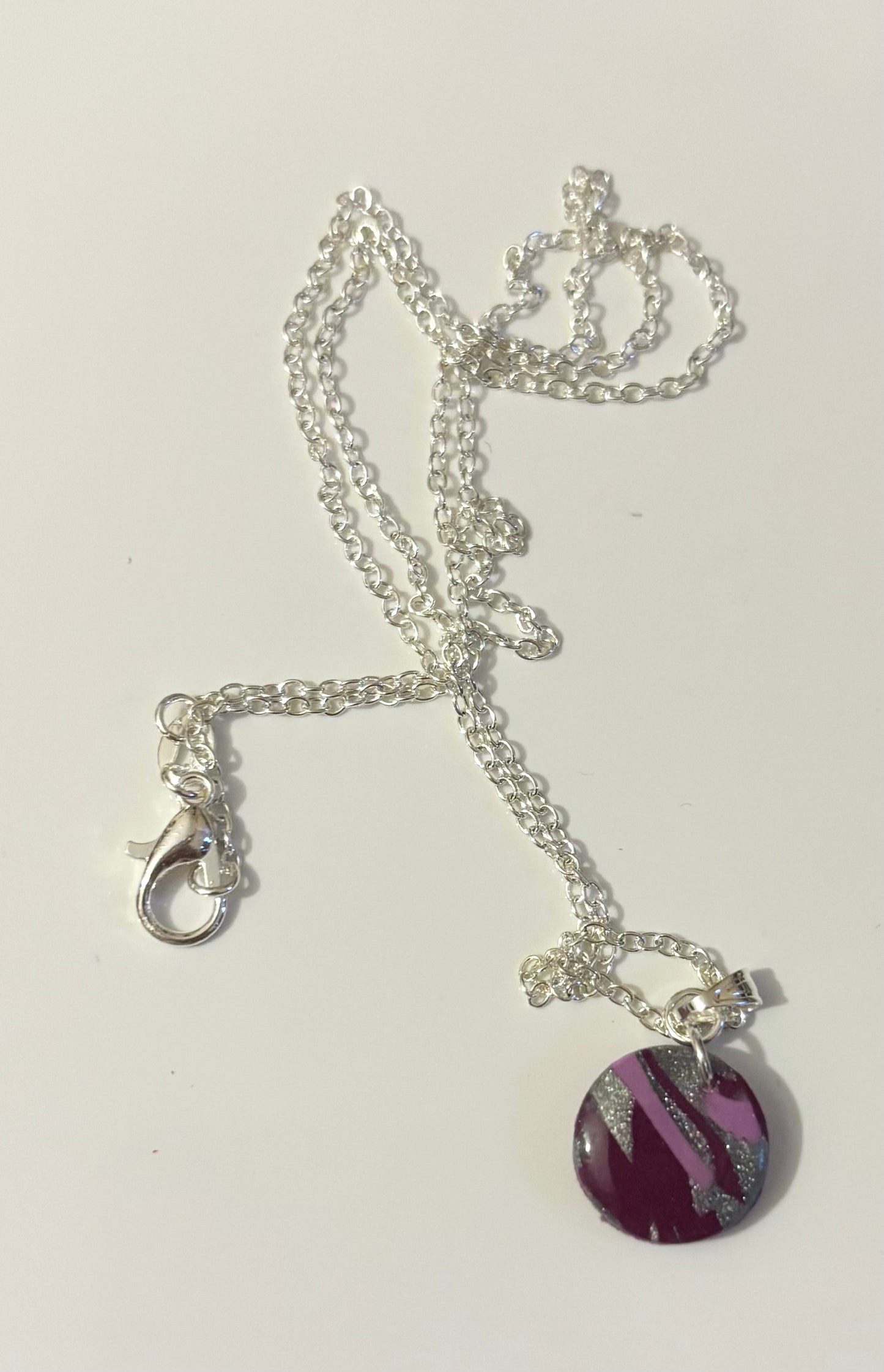 Purple rain circle pendant