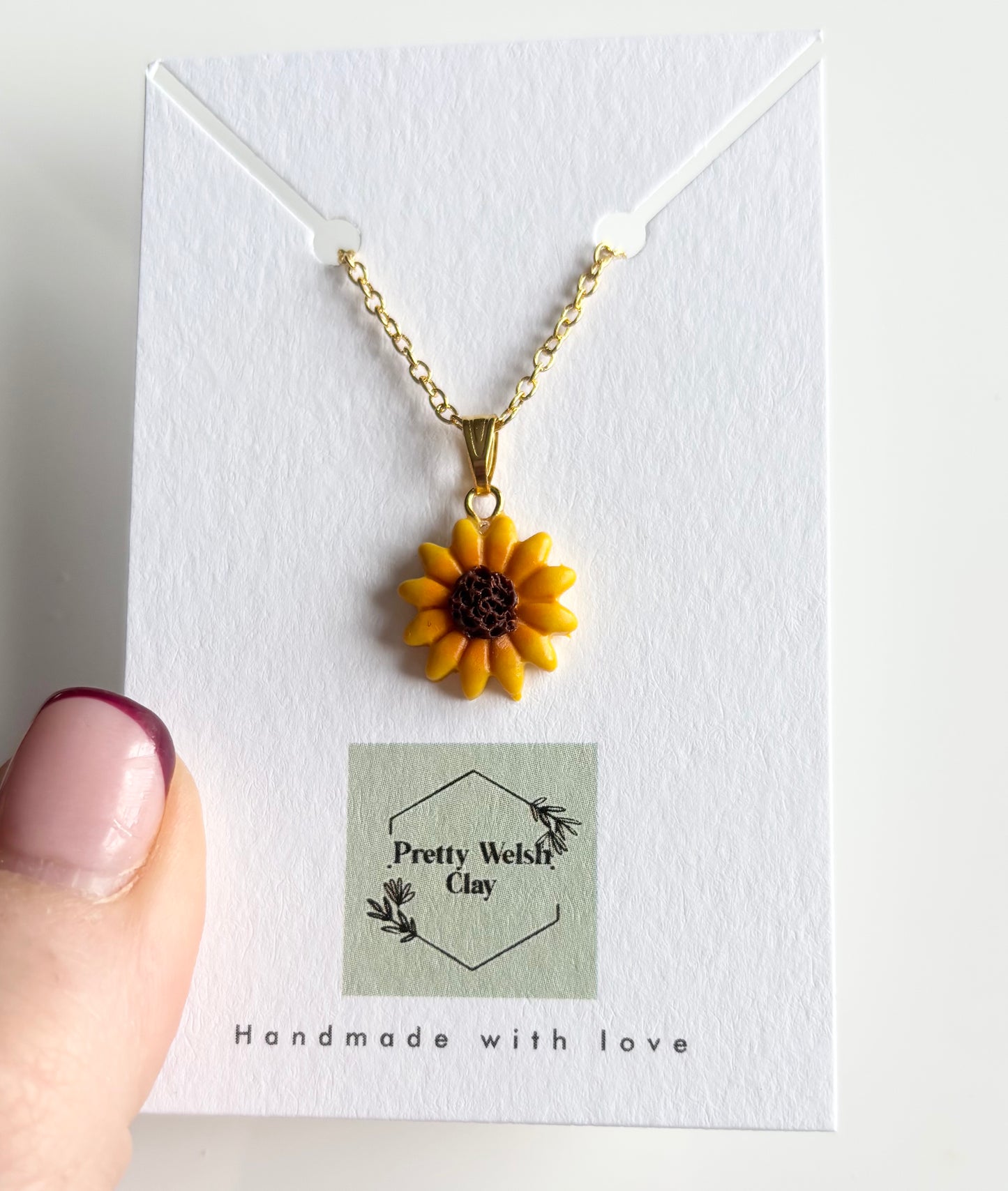Small sunflower necklace