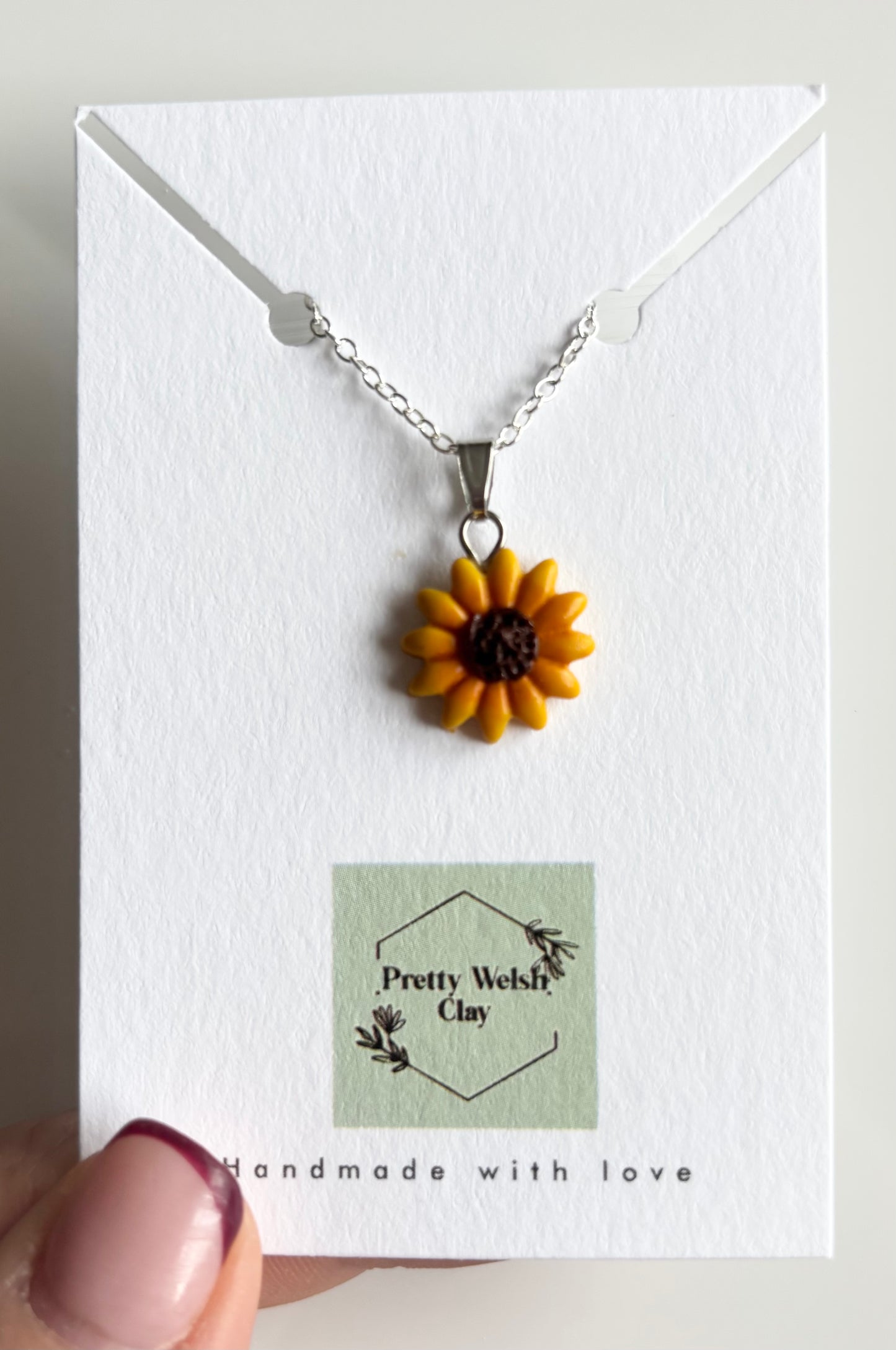 Small sunflower necklace