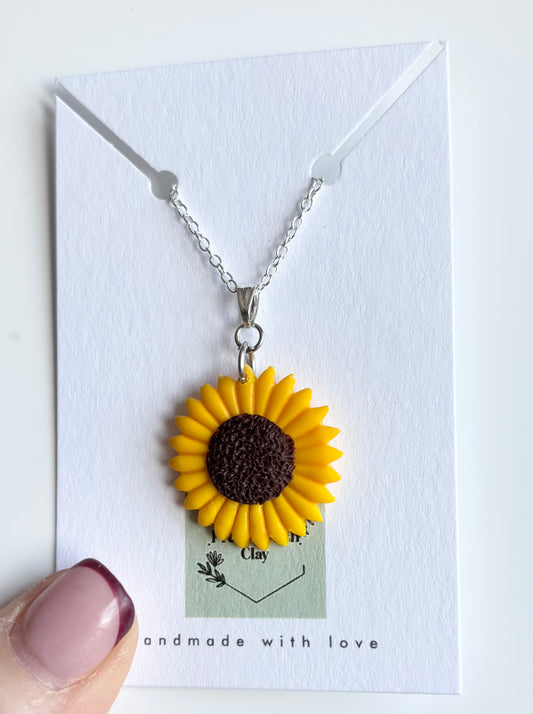 Large sunflower necklace
