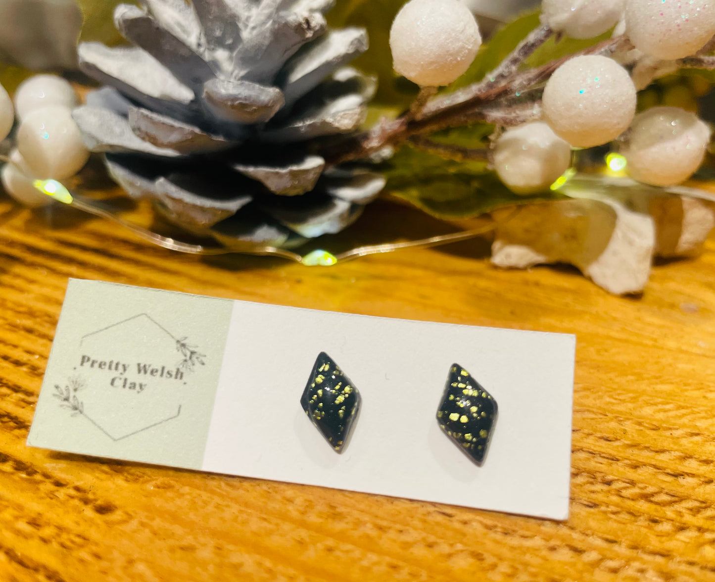 Speckled diamond studs