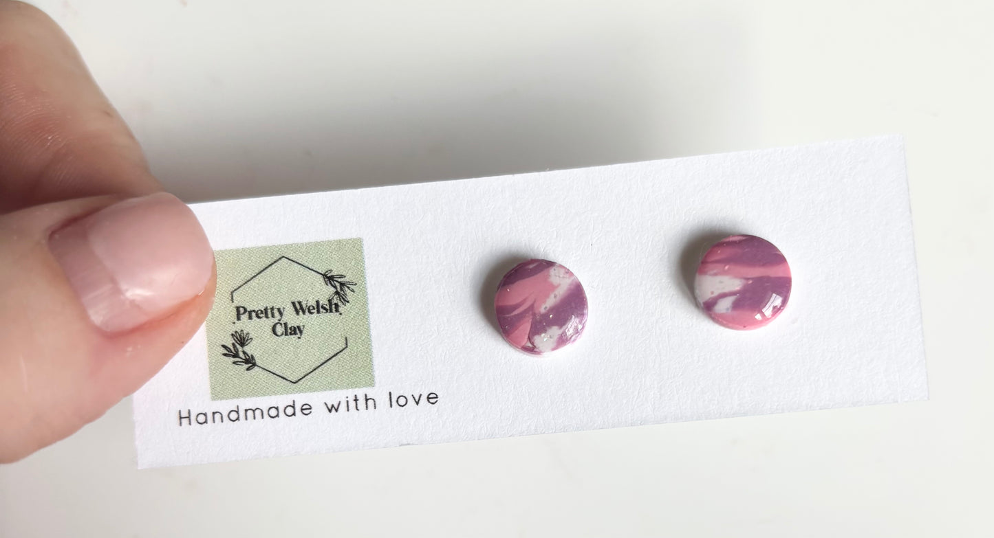Candy floss circle studs