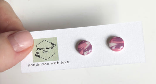 Candy floss circle studs