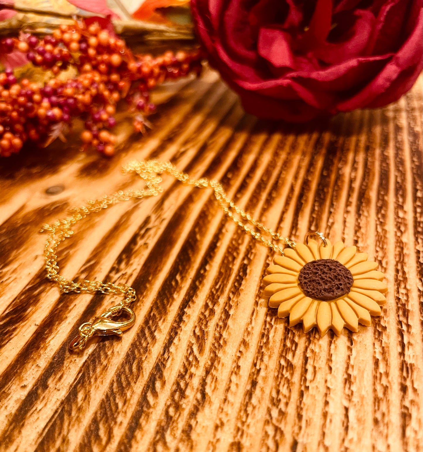 Sunflower necklace