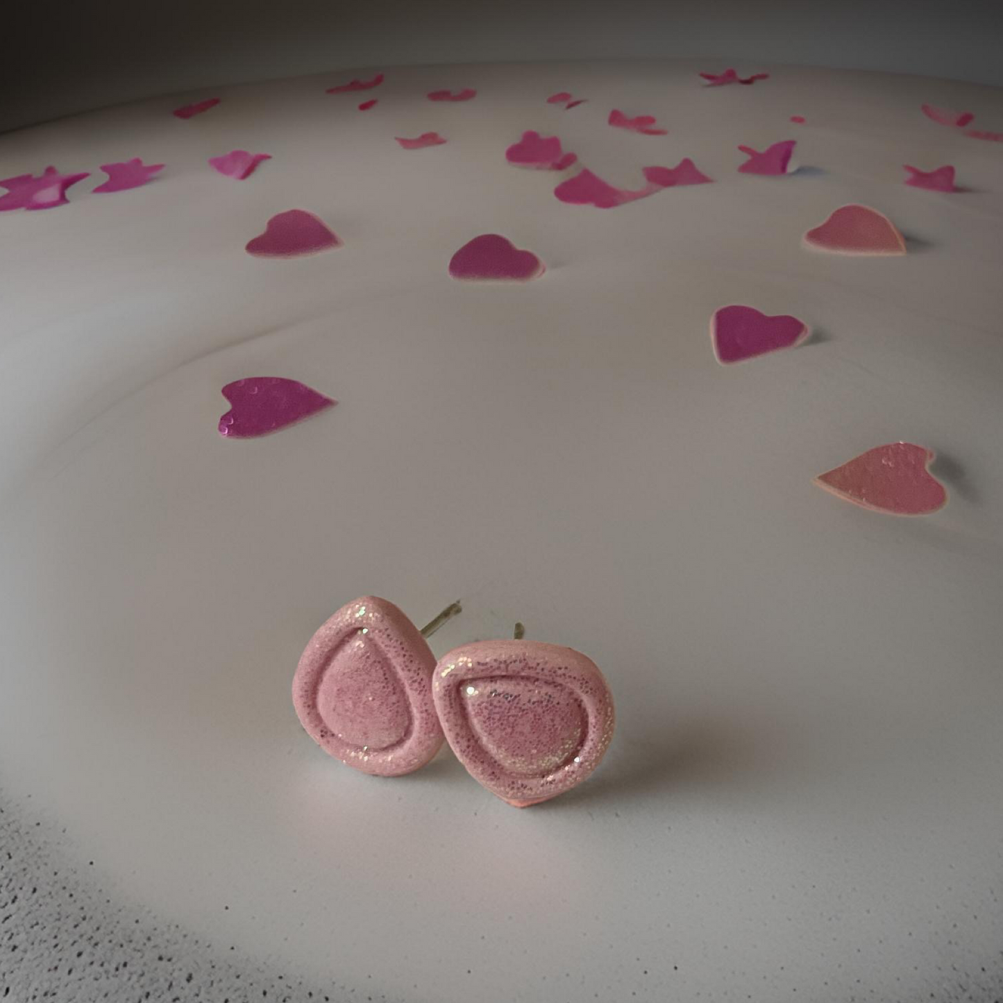 Oval pink studs