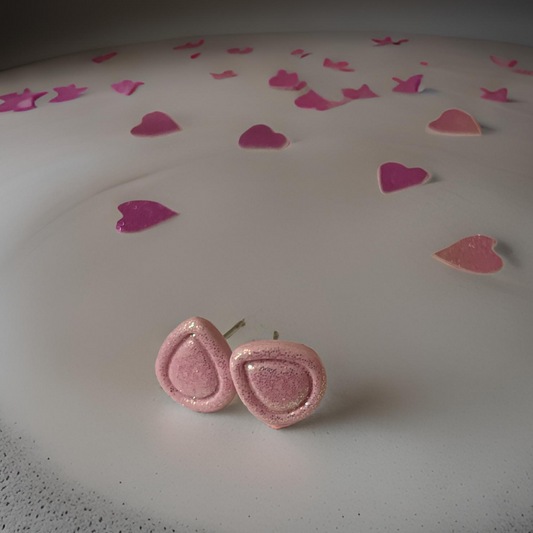 Oval pink studs