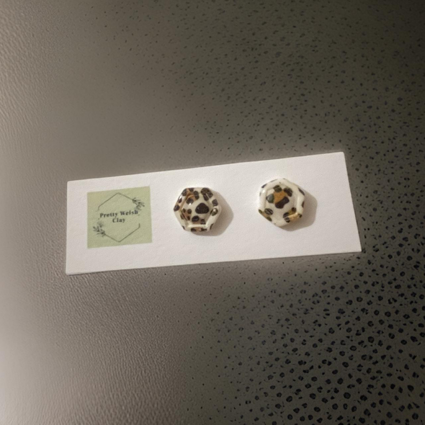 Leopard print studs