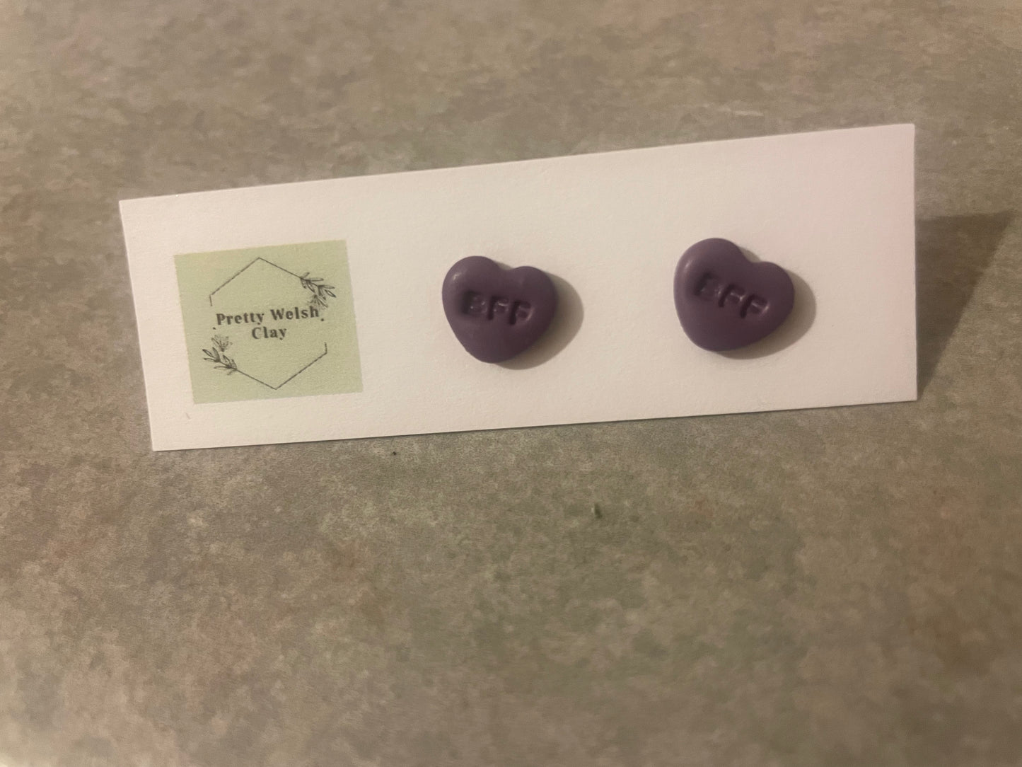 BFF Love heart studs